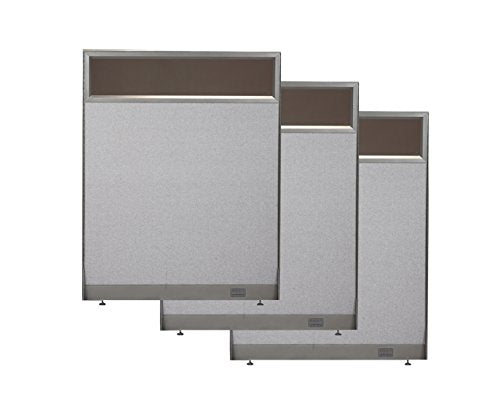GOF Partial Glass Panel Office Partition Wall Divider (48w x 60h, 3 Qty)