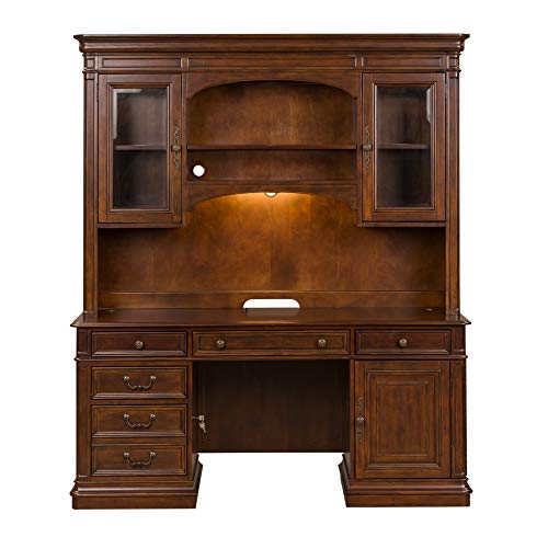 Liberty Furniture INDUSTRIES Brayton Manor Jr Executive Credenza Set, Dark Brown
