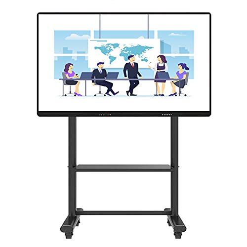 ERLAN Heavy Duty Rolling TV Cart for 55-95 Inch TVs with AV Shelf, 150Kg Capacity