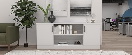 SKUTCHI DESIGNS INC. Sol Series Storage Credenza | 70" W x 24" D | White Cypress