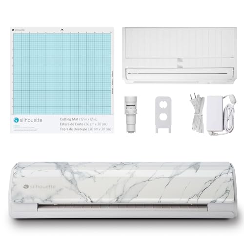 Silhouette America Silhouette Cameo 5 12" Vinyl Cutting Machine with Studio Software, Electric Tool, ES Mat Compatible, SNA/IPT, 50dB, Marble Edition