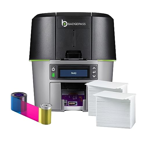 BadgePass Dual-Sided Halo ID Card Printer & Supply Bundle with Cloud Photo ID Software - 1st Year Included