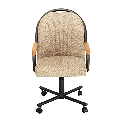 Caster Chair Company Swivel Tilt Caster Arm Chair in Wheat Tweed Fabric