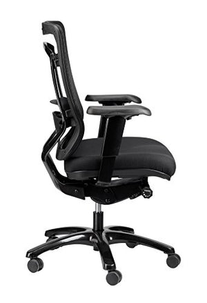 Eurotech Seating Monterey MFSY77 Fabric Seat & Mesh Back Chair, Black