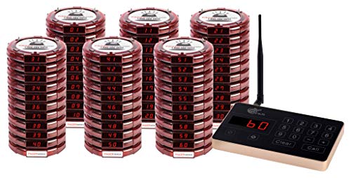 Pager Genius Restaurant Wireless Pager System with 60 Table Guest Pagers/Buzzers