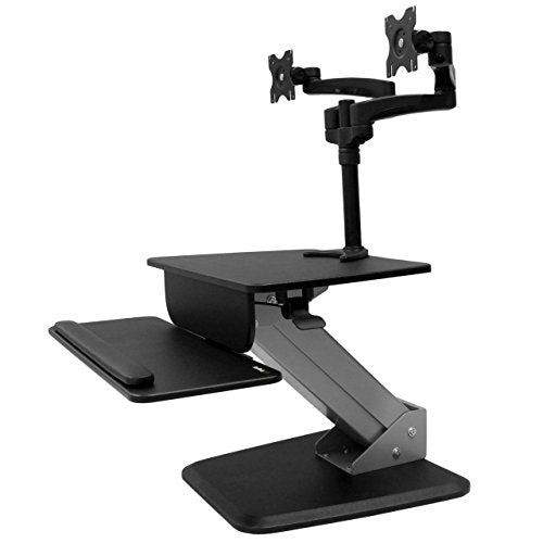 StarTech.com Dual Monitor Sit-to-Stand Workstation - One-Touch Height Adjustment