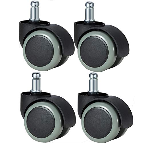 Casters 54mm x 48mm 300kg Swivel Chair Wheels - 4 Pack