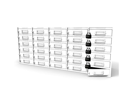 FixtureDisplays® 30-Slot Clasp Locker Cellphone Charging Station with iPad Mini Compatibility