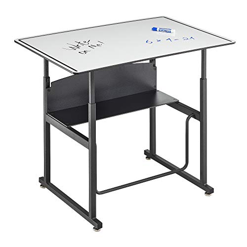 Safco Adjustable-Height Desk for Active Learning with Swinging Pendulum Footrest
