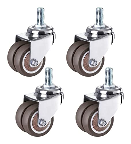 IkiCk Industrial Furniture Casters - Heavy Duty Rubber Swivel Wheel - 50mm/2in - Universal Color