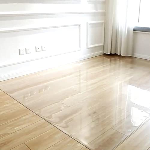 DOGOU Clear PVC Floor Mat - Vinyl Entrance Runner Rug Protector - Meeting Room Computer Chair Mats - Waterproof Carpet for Balcony (120x550cm/3.9x18ft)