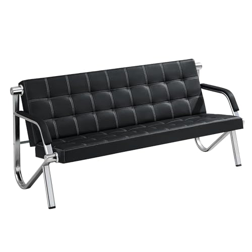 Yudannce Guest Reception Chair - Fixed PU Leather Armrest Lobby Chair