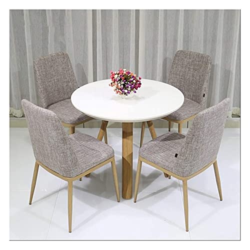 AkosOL Office Table and Chair Set - European Cotton Linen Chair - 90cm Leisure Table