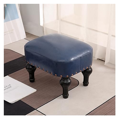 GaRcan Leather Wooden Footstool with Padded Seat