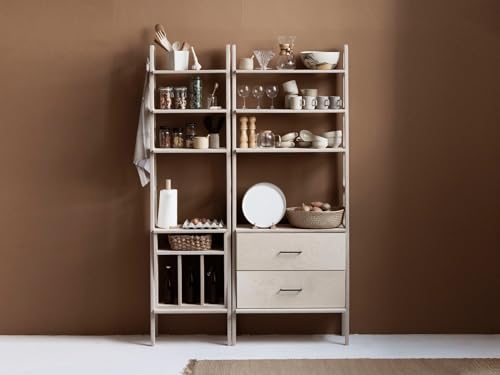Lschool Wooden Modular Wall Shelving, Mid Century Modern Bookcase