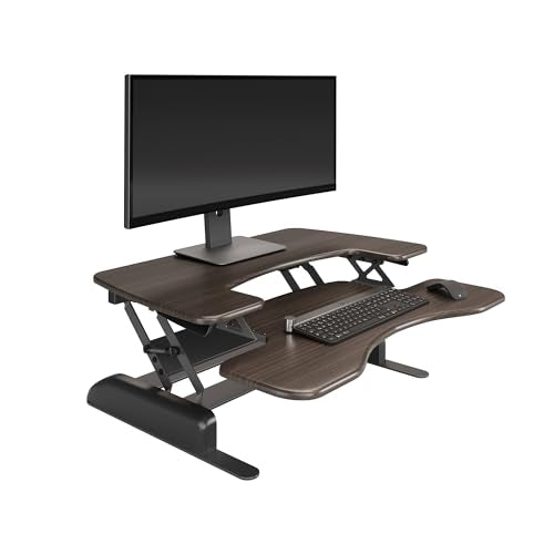 Vari VariDesk Pro Plus 36 - Standing Desk Converter - Adjustable Computer Desk Riser - Espresso Wood