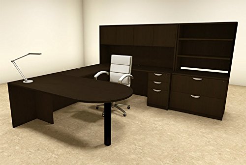 UTM Furniture 7pc U Shape Modern Executive Office Desk OT-SUL-U24