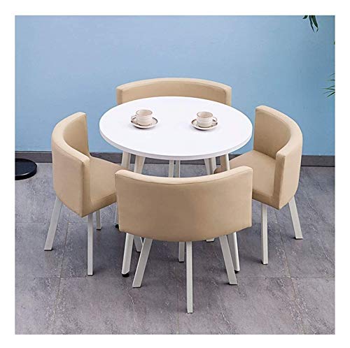 UsmAsk Conference Reception Room Coffee Table and Chair Set - Pink/Apricot