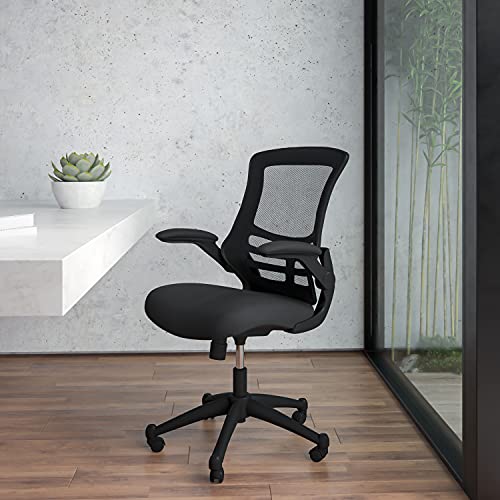 Flash Furniture Mid-Back Swivel Ergonomic Task Office Chairs Set, Black Mesh - Set of 4