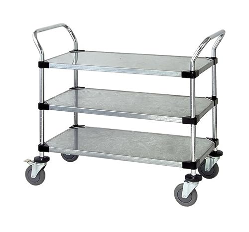 Quantum Storage Systems Utility Cart with 3 Solid Shelves