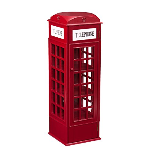 Southern Enterprises Phone Booth Storage Cabinet in Red