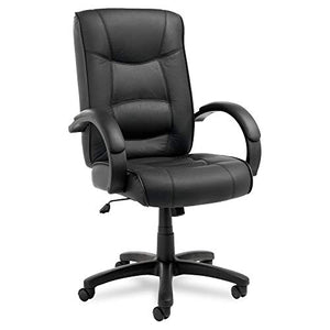 Alera ALESR41LS10B Strada Series High-Back Swivel/Tilt Chair, Black Top-Grain Leather
