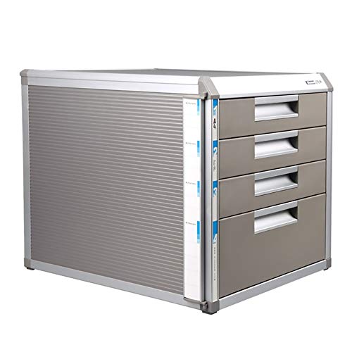 Bxwjg Flat File Cabinet Storage, Desktop Drawer Cabinet, Aluminum Alloy - 4 Layers