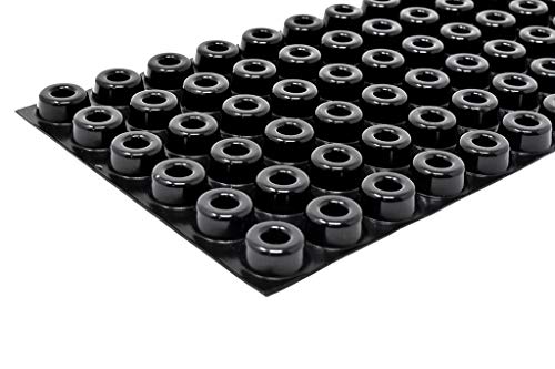 Bumper Specialties, Inc. Recessed Self-Adhesive Rubber Door Stoppers and Wall Protectors .880" x .400" - 1,440 pcs/Box - BS17 Black