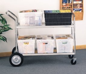 Charnstrom Jumbo Distribution Bulk Mail Cart with Plastic Bins (M288)