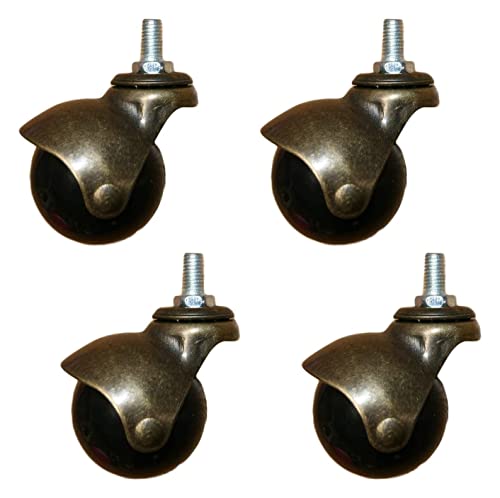 IkiCk Furniture Castors Ball Swivel Caster Wheels 48mm - Heavy Duty 360 Degree Rotating Antique Castor