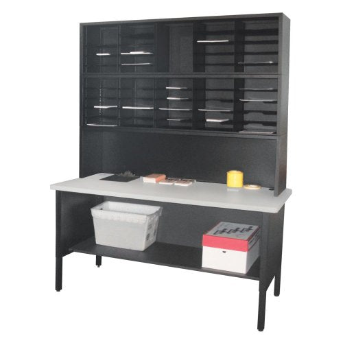 MAILROOM Organizer Riser with 50 Adjustable Slots in Black