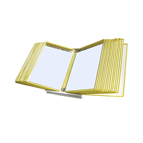 None Deluxe Catalog Display Rack, Copyholder, Desktop/Wall Mounted Reference System, Yellow, 13x9x9.4IN