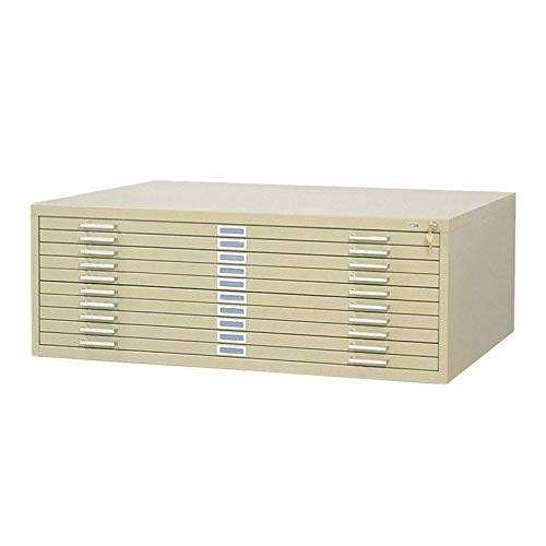 Scranton & Co 10 Drawer Metal Flat Files Cabinet for 30" x 42" Documents - Tropic Sand