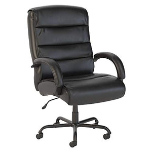 Bush Business Furniture Soft Sense Big and Tall High Back Leather Executive Office Chair in Black