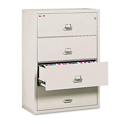 FireKing 43822CPA Four-Drawer Lateral File Cabinet, Letter/Legal, Parchment