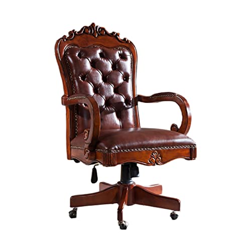 CBLdF Boss Chair - Solid Wood Executive Managerial Seat, Ergonomic Office Chair - Brown