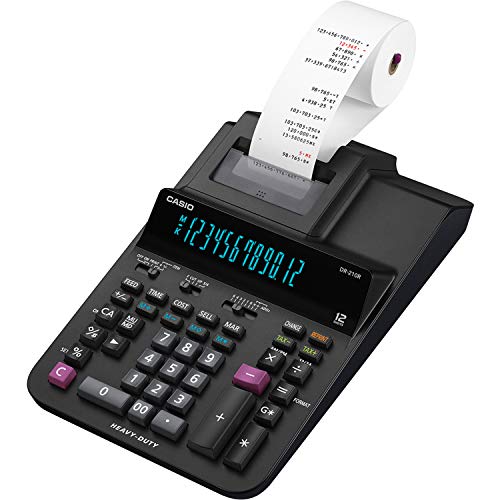 Casio DR-210R Printing Calculator, Black, Large Display - 4.4"x8.4"x15