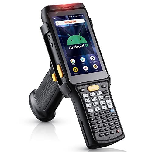 MUNBYN 088P 2024 Long-Range Android Barcode Scanner with Zebra 4850 Scanner, Android 11 PDA, Number Pad & Pistol Grip, IP65 Rugged 4G - Warehouse Inventory Scanner