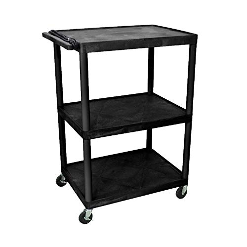 Luxor 48" H AV Cart - Three Shelves Electric (LP48E-B)