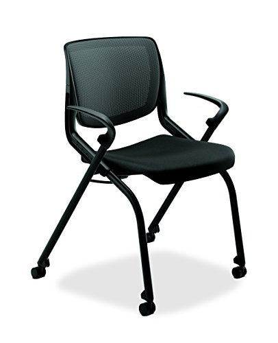 HON Motivate Guest Chair with Fixed Arms - Onyx Shell, Centurion Black