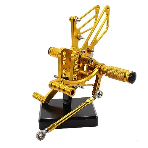 SCMYK Adjustable Aluminum Motorcycle Footrests for Suzuki GSXR1000 K5 K6 2005-2006 (Gold)