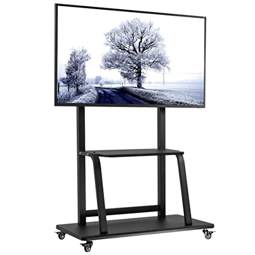 VIVO Heavy Duty Mobile TV Cart for 42-100 inch Screens up to 330 lbs, Black - STAND-TV100C