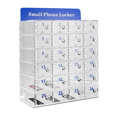 DNYSYSJ 24 Slots Cell Phone Locker with Door Locks and Keys