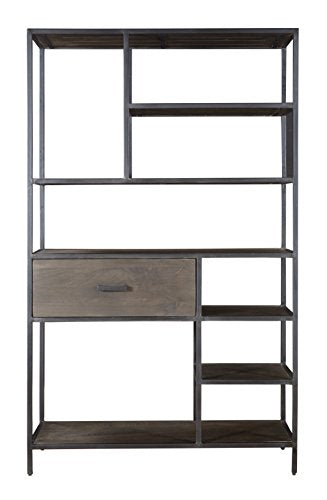 Treasure Trove One Drawer Bookcase, Brown and Black