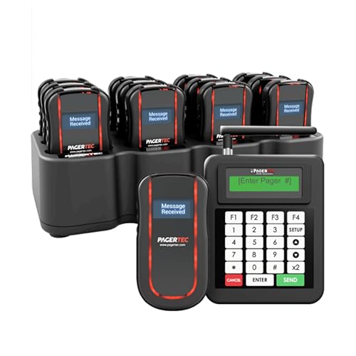 PagerTec Wireless Paging System for Restaurants, Hospitals, Offices & Hotels - Set of 6 Long Range Pagers