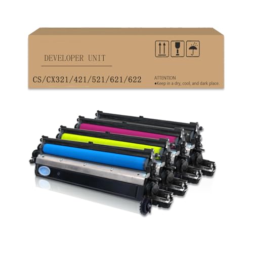 POYRAZ Developer Unit for Lexmark CS321 CS421 CS521 C5621 CX321 CX421 CX521 CX522 CX621 CX622 Printer, 4 Pack-KCMY