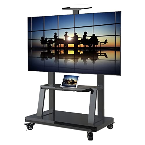 Generic Rolling TV Cart Stand for 50-75 Inch TV with Wheels & Storage