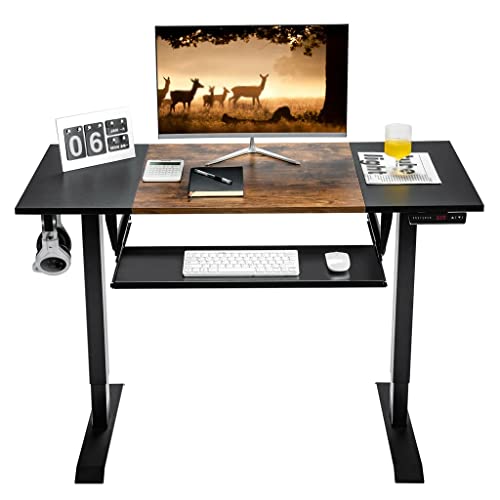 VejiA 48" Electric Lift System Sit-Stand Desk with Keyboard Tray