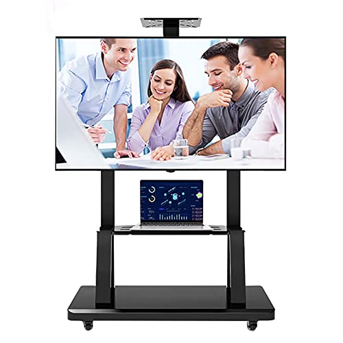 Generic Adjustable Mobile TV Floor Stand/Cart - Black TV Stand On Wheels - Fits 50"/43"/65"/55" TVs