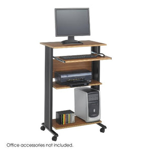 Safco Products 1923MO Muv 45" H Stand-Up Desk Fixed Height Computer Workstation with Keyboard Shelf, Medium Oak
